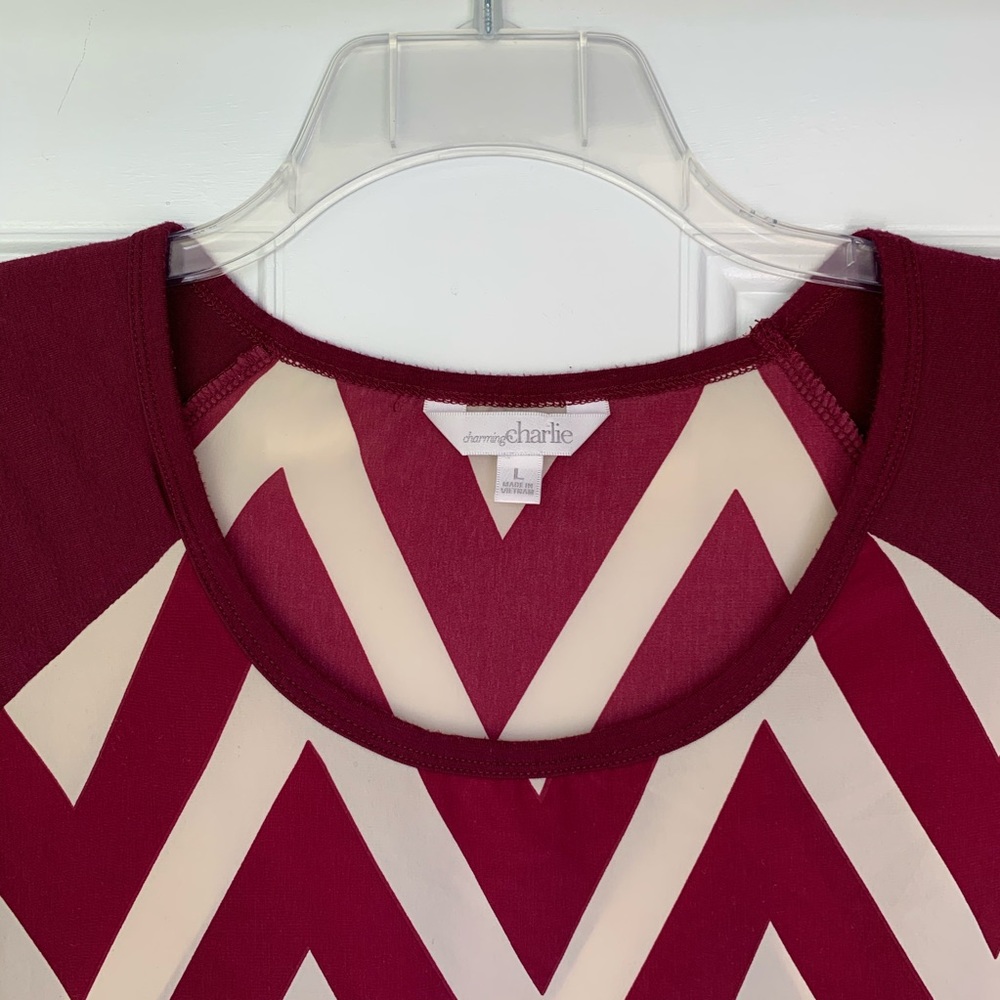 Charming Charlie Chevron Roll-Tab Top-size Large - Picture 6 of 10